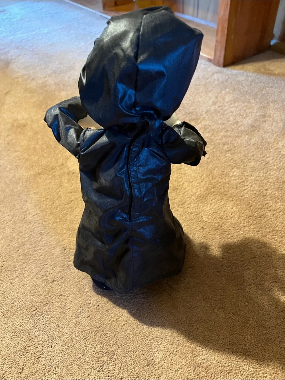 Black Grim Reaper Animated Plush Figure with White Skull